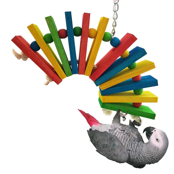 Parrot Playground - Wooden Chew & Bite Toy for Birds